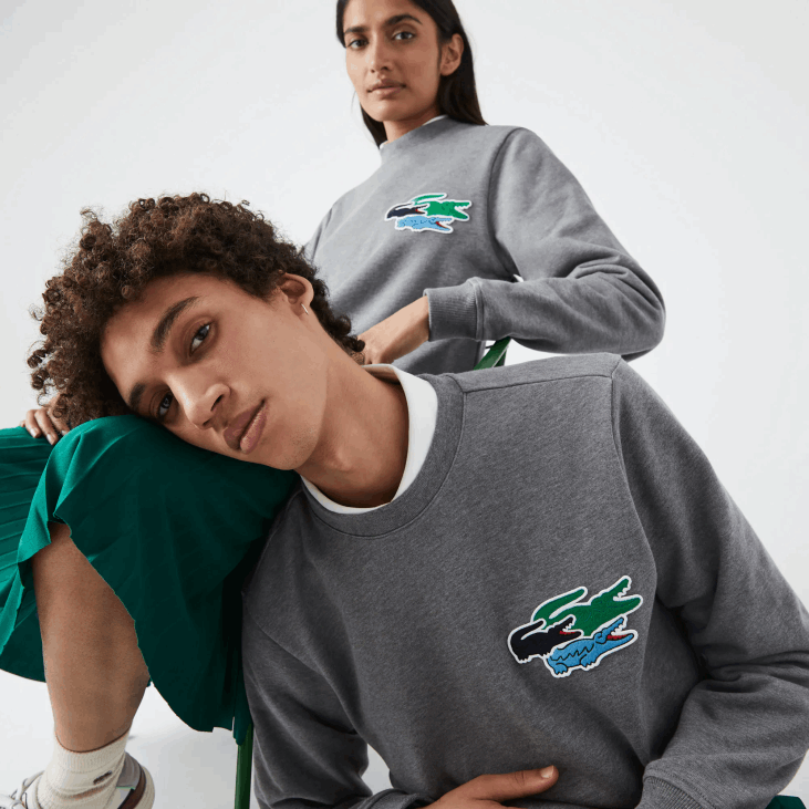Жене Дукс од органског памука са округлим изрезом 86881209 сиви кине 1вк Lacoste