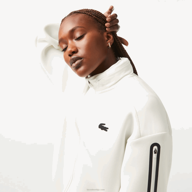 Жене спортска дуксерица са патентним затварачем 86882381 бела 70в Lacoste