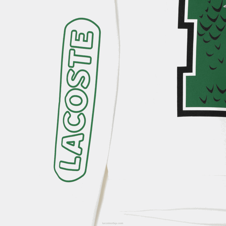 Жене оверсизе принт и брендирани дукс 86882578 бела 001 Lacoste