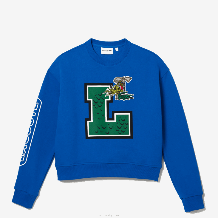 Жене оверсизе принт и брендирани дукс 86882579 плава к1к Lacoste