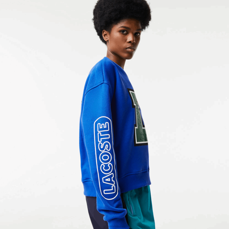 Жене оверсизе принт и брендирани дукс 86882579 плава к1к Lacoste