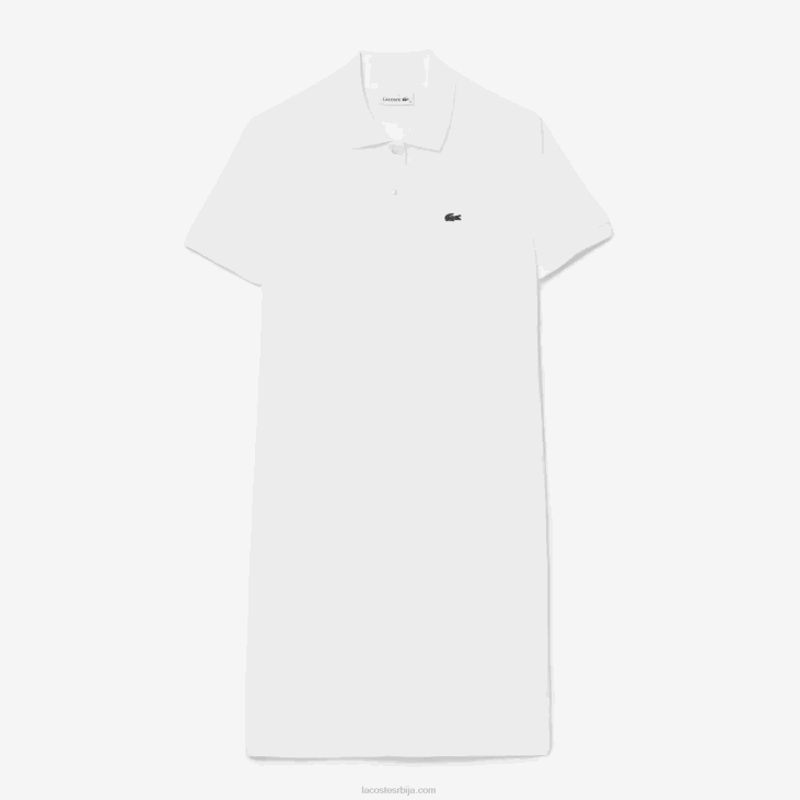 Жене пикуе плетена поло хаљина 86882360 бела 001 Lacoste