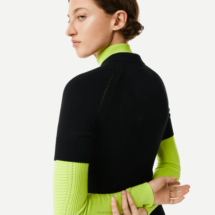 Жене плетени детаљи предња хаљина са патент затварачем 86882481 црна 031 Lacoste