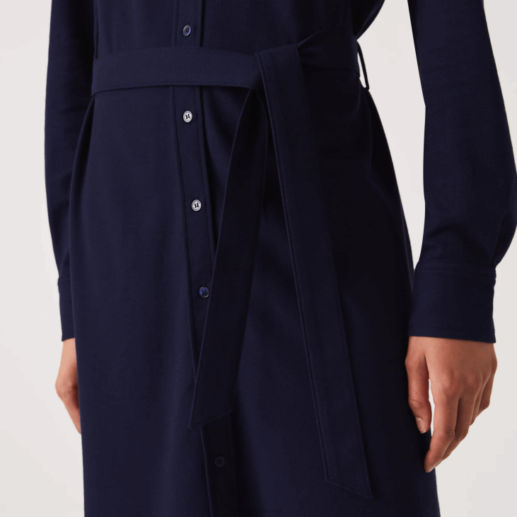 Жене подесива памучна пике поло хаљина 86882491 тамноплава 166 Lacoste