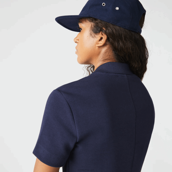 Жене брендирана поло хаљина од памучног дреса 86882517 тамноплава 166 Lacoste