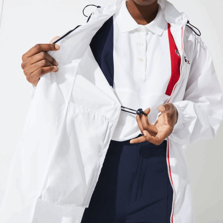 Жене спорт Френцх Спортинг Спирит едитион склопиви кишни мантил 86882622 бела тамноплава црвена а10 Lacoste