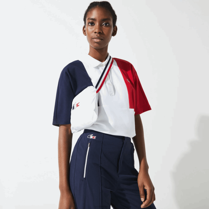 Жене спорт Френцх Спортинг Спирит едитион склопиви кишни мантил 86882622 бела тамноплава црвена а10 Lacoste