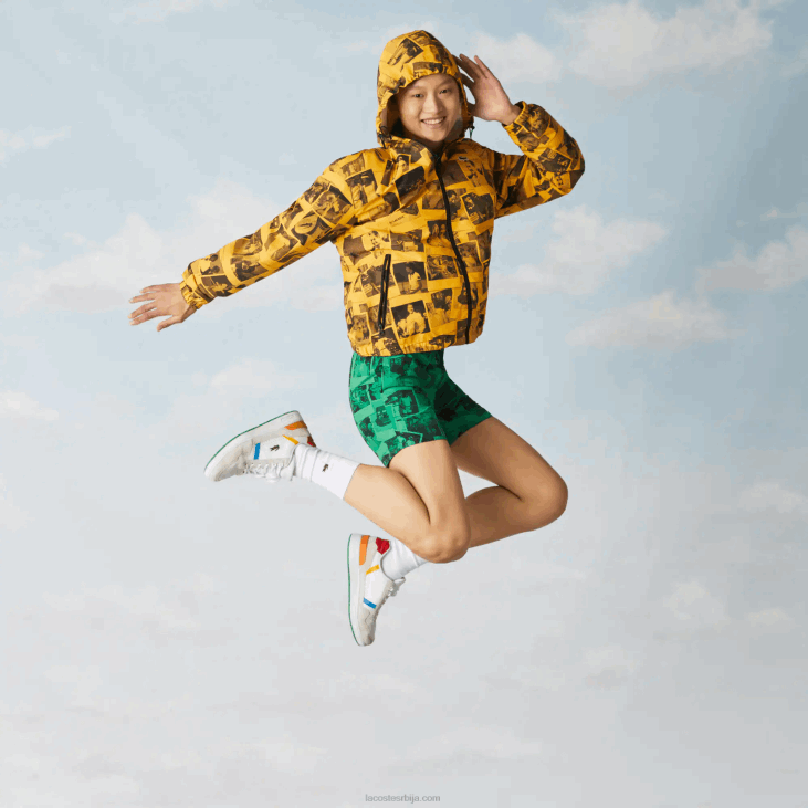 Жене ливе полароид јакна за сарадњу 86881303 жута црна 7кр Lacoste