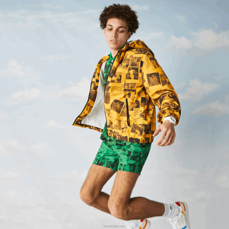 Жене ливе полароид јакна за сарадњу 86881303 жута црна 7кр Lacoste