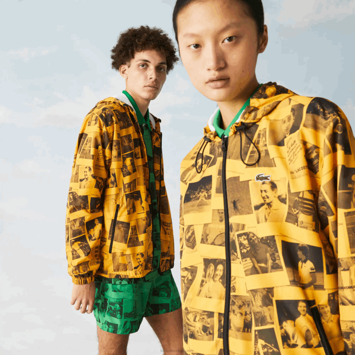 Жене ливе полароид јакна за сарадњу 86881303 жута црна 7кр Lacoste