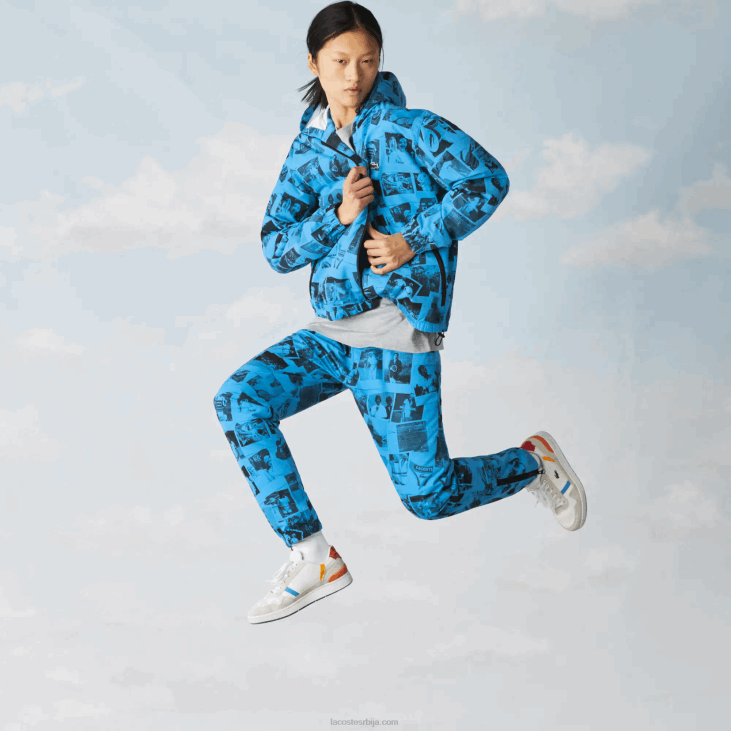 Жене ливе полароид јакна за сарадњу 86881304 плава црна блв Lacoste