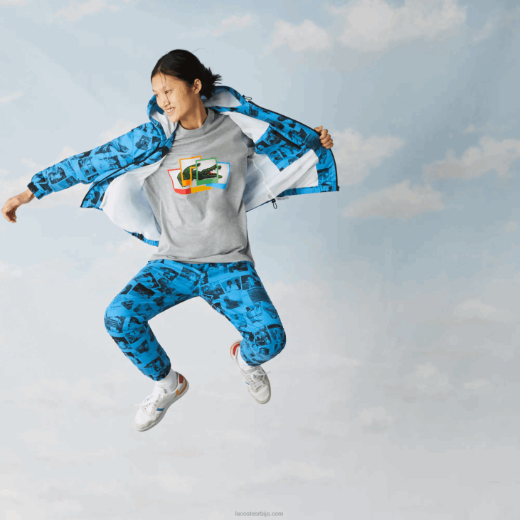 Жене ливе полароид јакна за сарадњу 86881304 плава црна блв Lacoste