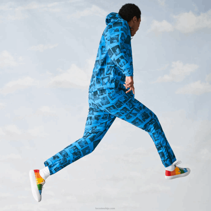 Жене ливе полароид јакна за сарадњу 86881304 плава црна блв Lacoste