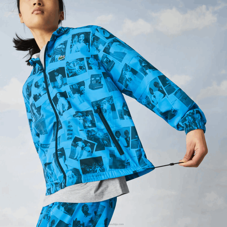 Жене ливе полароид јакна за сарадњу 86881304 плава црна блв Lacoste