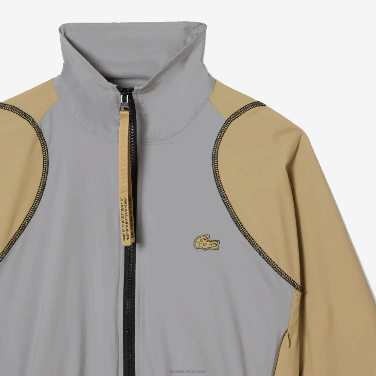 Жене превелика двобојна јакна 86882431 сива беж 7мт Lacoste