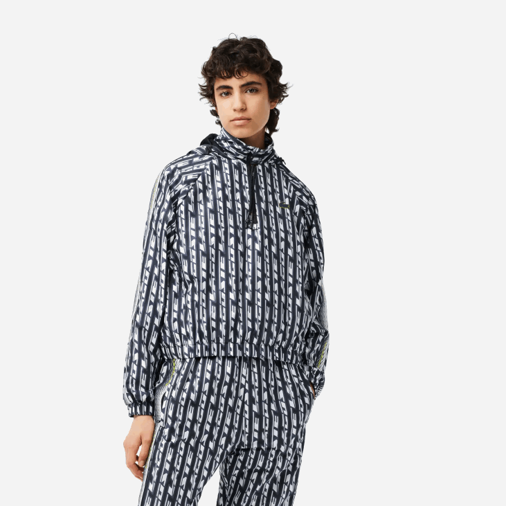 Жене велика јакна са капуљачом 86882437 црно плаво бело зи8 Lacoste