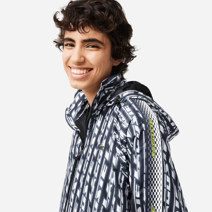 Жене велика јакна са капуљачом 86882437 црно плаво бело зи8 Lacoste