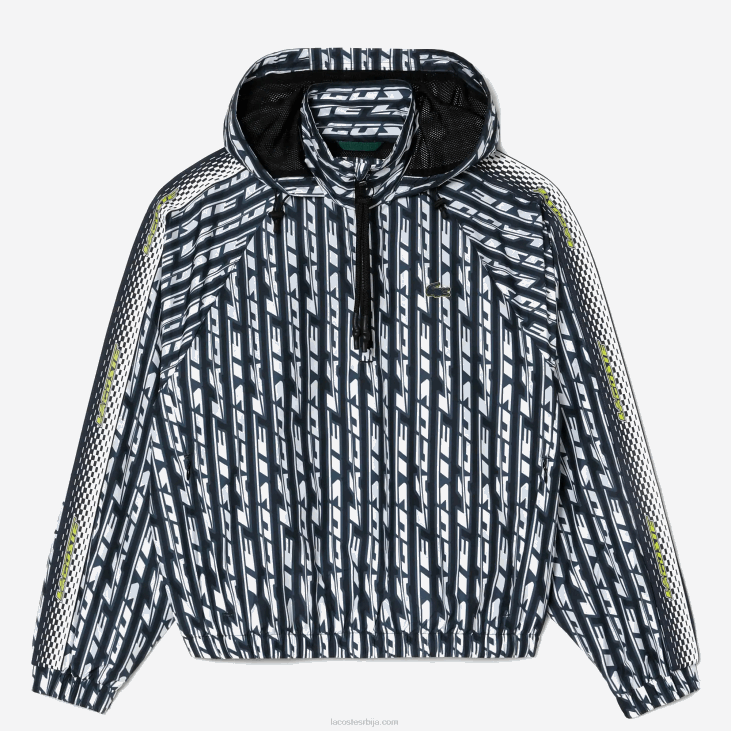 Жене велика јакна са капуљачом 86882437 црно плаво бело зи8 Lacoste