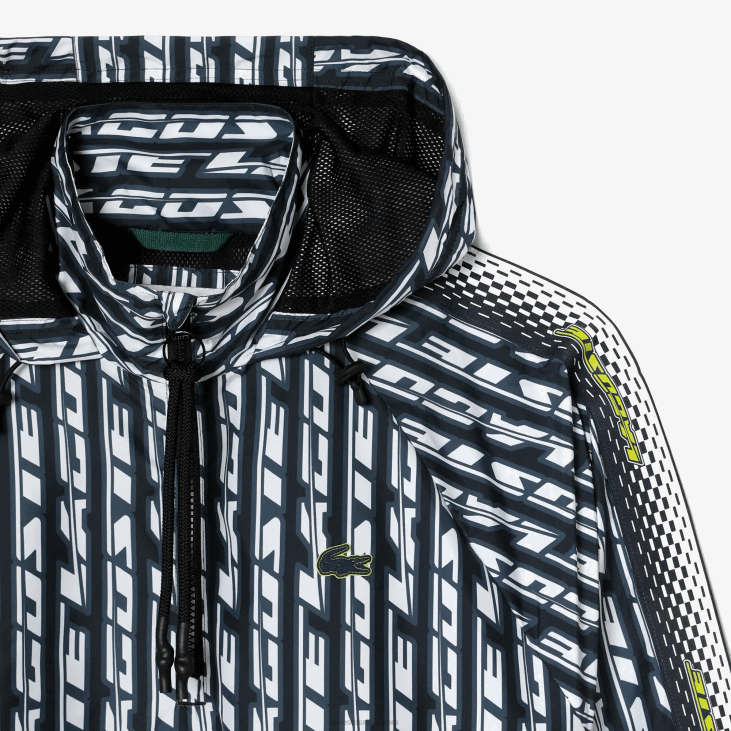 Жене велика јакна са капуљачом 86882437 црно плаво бело зи8 Lacoste