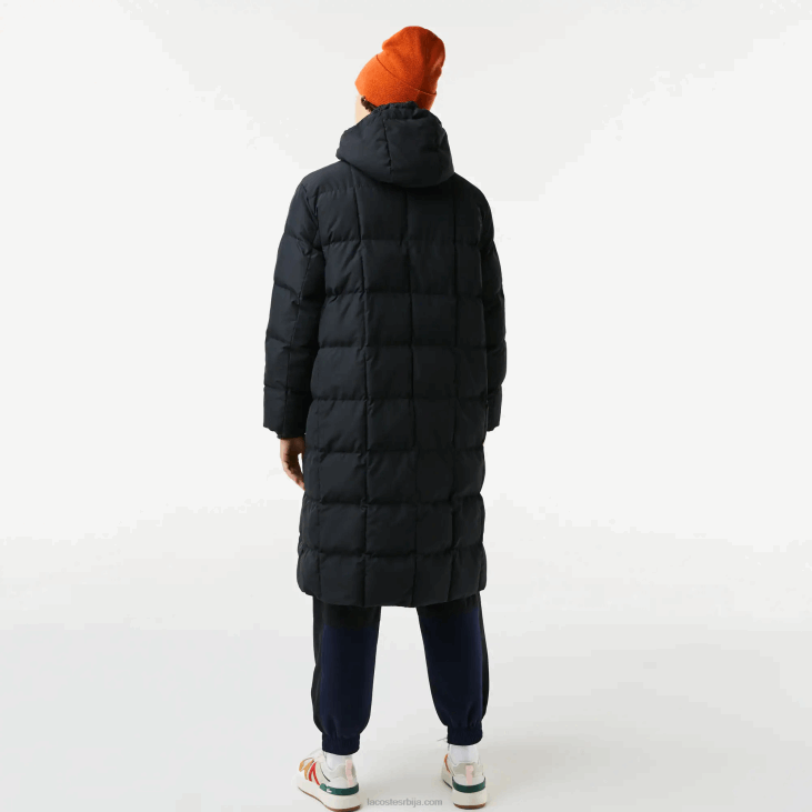 Жене водоодбојна реверзибилна дуга јакна 86882613 црна 031 Lacoste