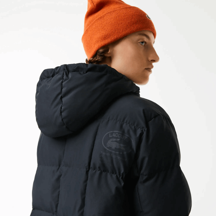 Жене водоодбојна реверзибилна дуга јакна 86882613 црна 031 Lacoste