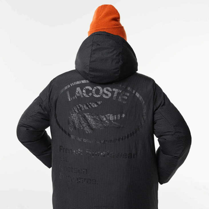 Жене водоодбојна реверзибилна дуга јакна 86882613 црна 031 Lacoste