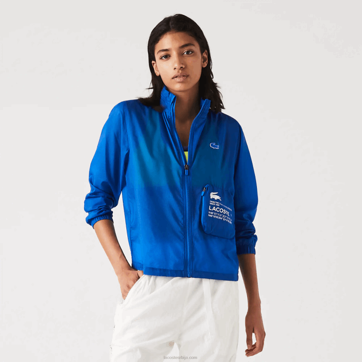Жене спортска водоодбојна јакна 86882618 плава к1к Lacoste