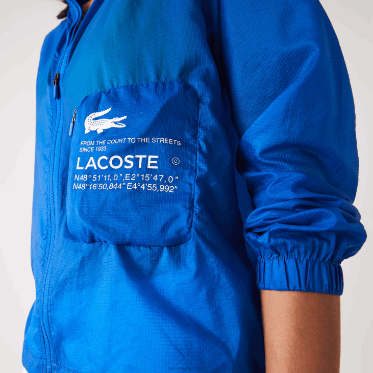 Жене спортска водоодбојна јакна 86882618 плава к1к Lacoste