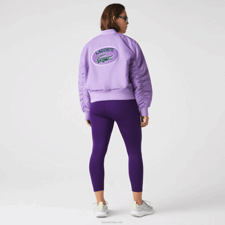 Жене прошивена најлонска јакна 86882624 пурпле гфу Lacoste