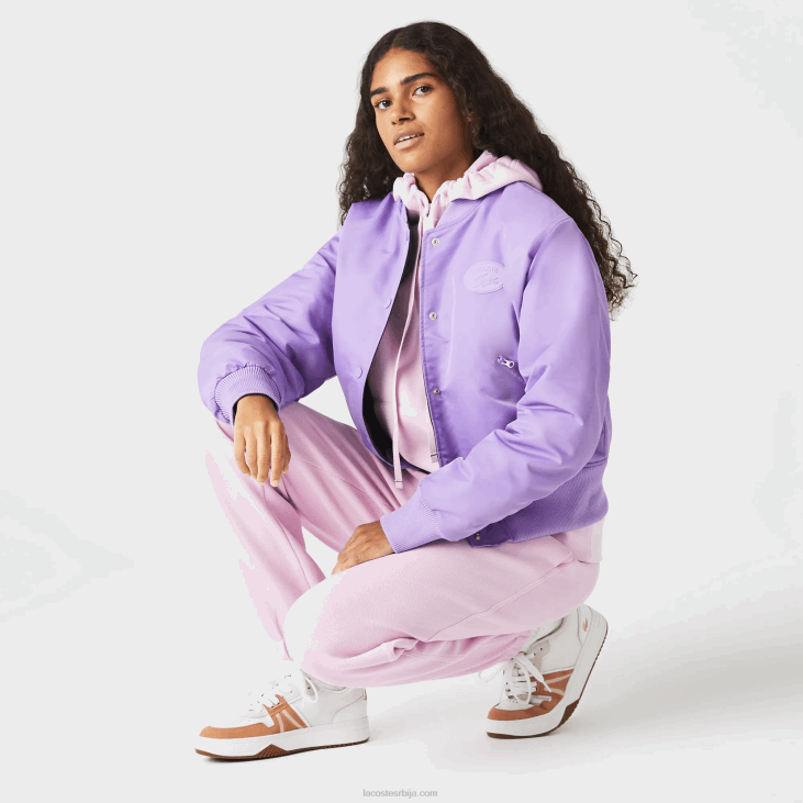 Жене прошивена најлонска јакна 86882624 пурпле гфу Lacoste