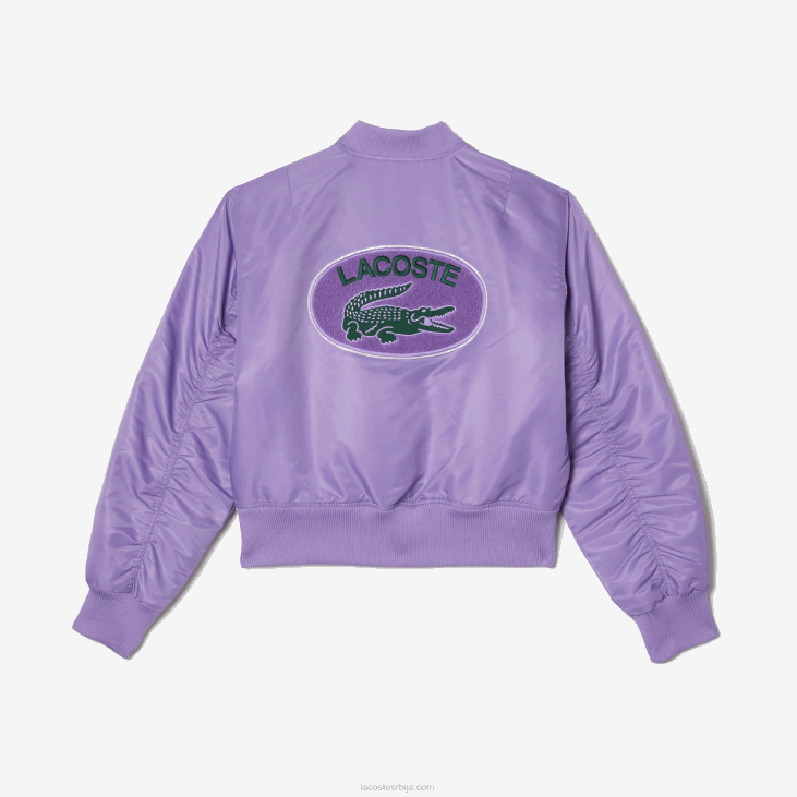 Жене прошивена најлонска јакна 86882624 пурпле гфу Lacoste