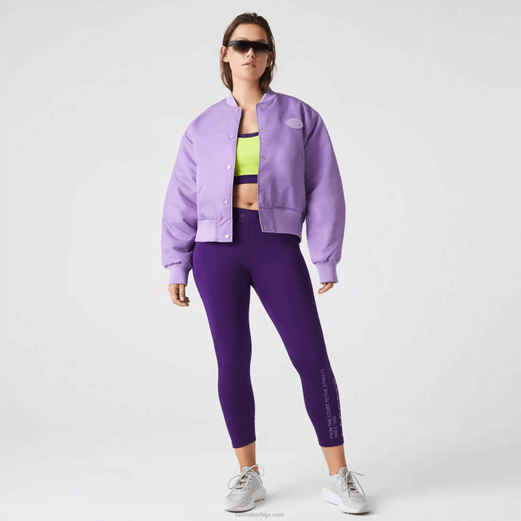 Жене прошивена најлонска јакна 86882624 пурпле гфу Lacoste