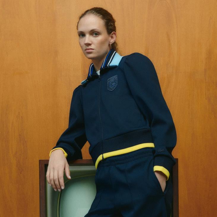 Жене лацосте к гооп двослојна пикуе јакна 86882669 тамноплава 166