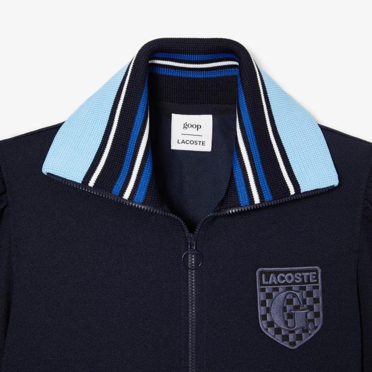 Жене лацосте к гооп двослојна пикуе јакна 86882669 тамноплава 166