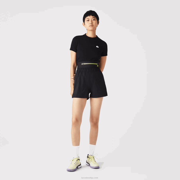 Жене спортски шортс са каишем који се може скинути 86882644 црна ц31 Lacoste