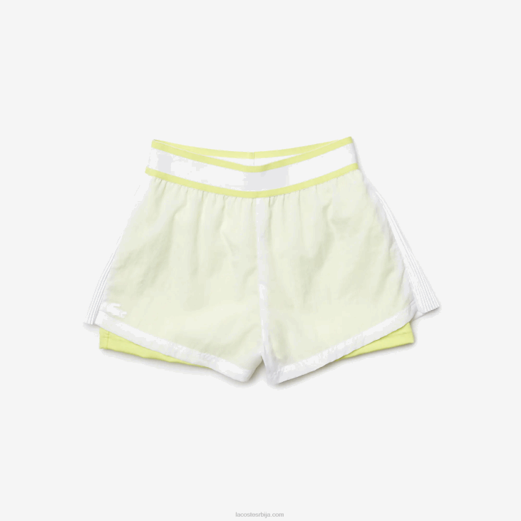 Жене спортске лагане најлонске панталоне 86882659 бело блиставо жуто 6б2 Lacoste