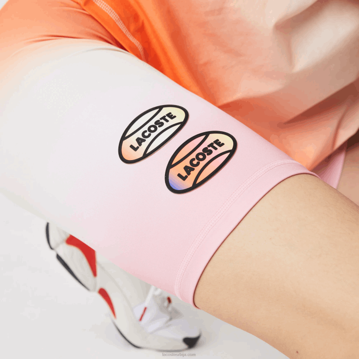 Жене спортски летњи пакет градијент бициклистичких шорц 86882661 розе бела наранџаста дфк Lacoste