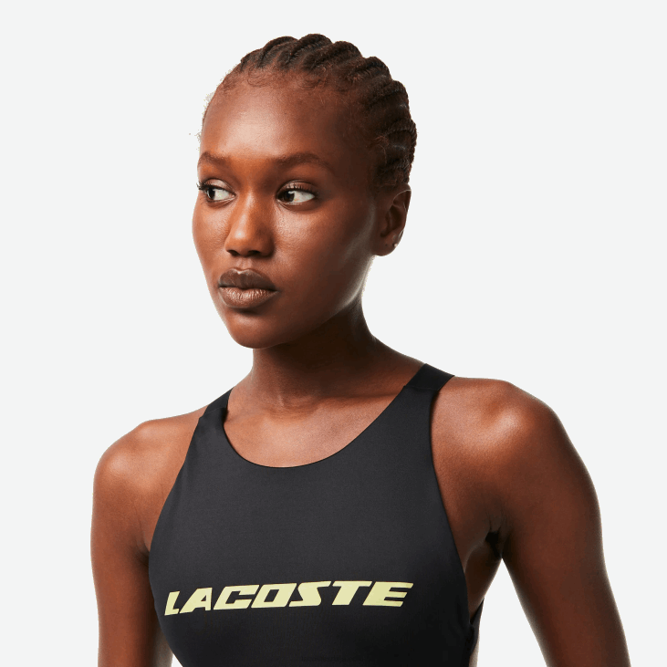Жене једноделни купаћи костим од рециклираног полиестера 86882459 црна 031 Lacoste