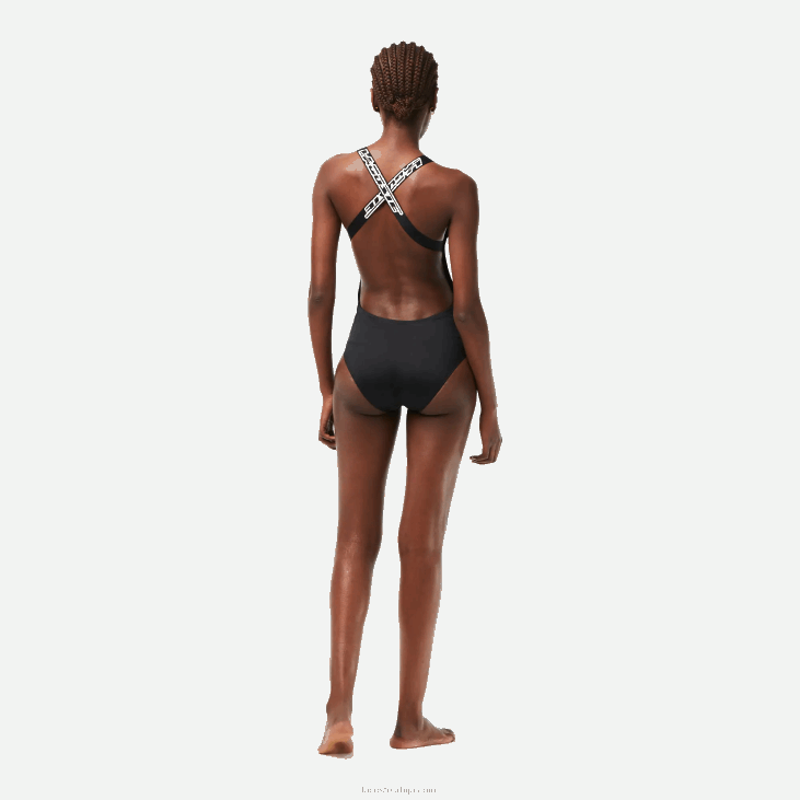 Жене једноделни купаћи костим од рециклираног полиестера 86882459 црна 031 Lacoste