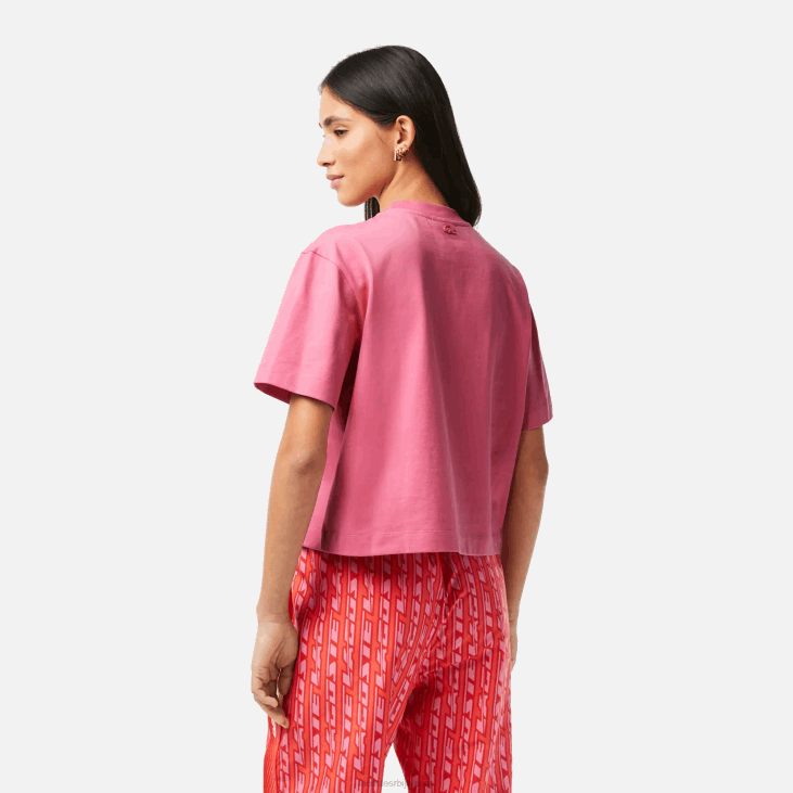 Жене превелика мајица од памучног дреса 86882428 розе 2р3 Lacoste