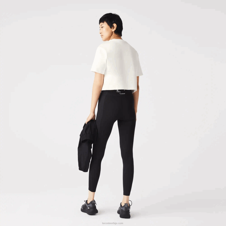 Жене мајица лабавог кроја са штампаним тракама 86882547 бела 70в Lacoste