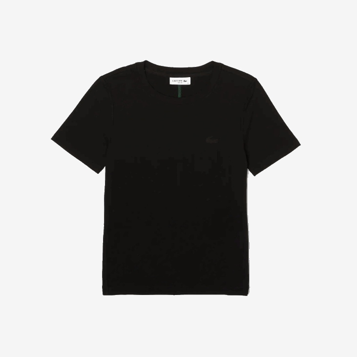 Жене мајица од мешавине памука са округлим изрезом 86882566 црна 031 Lacoste