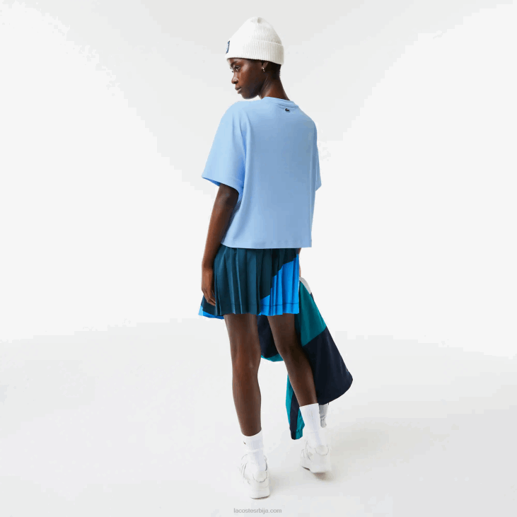 Жене превелика мајица од органског памука 86882568 блуе хбп Lacoste