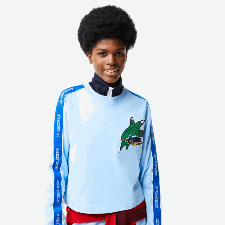 Жене лабава мајица са штампаним тракама 86882571 блуе хбп Lacoste