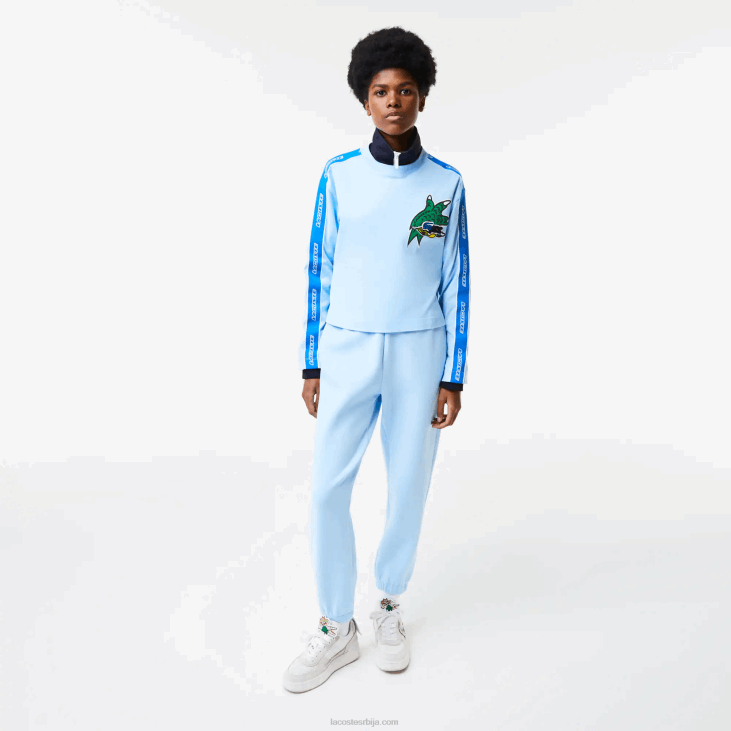 Жене лабава мајица са штампаним тракама 86882571 блуе хбп Lacoste