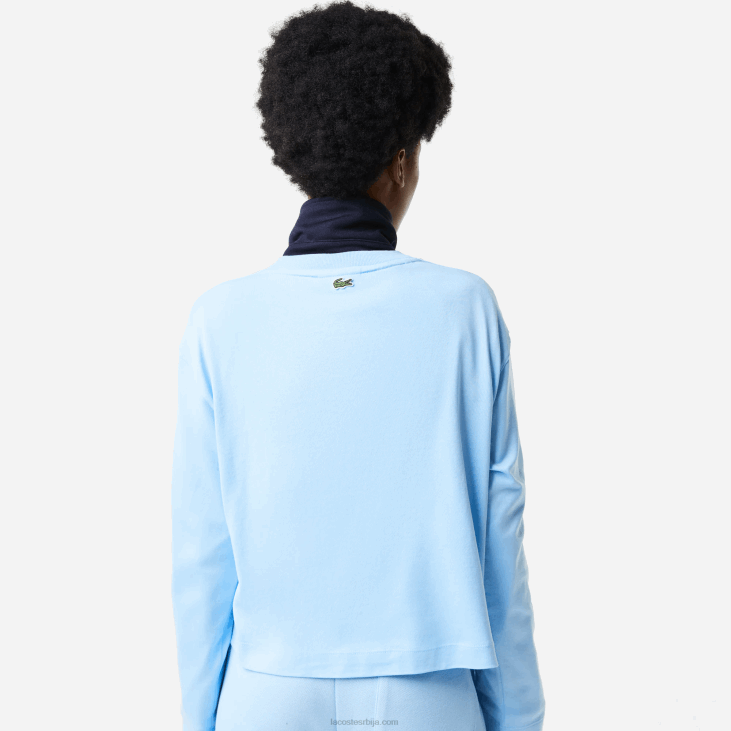 Жене лабава мајица са штампаним тракама 86882571 блуе хбп Lacoste