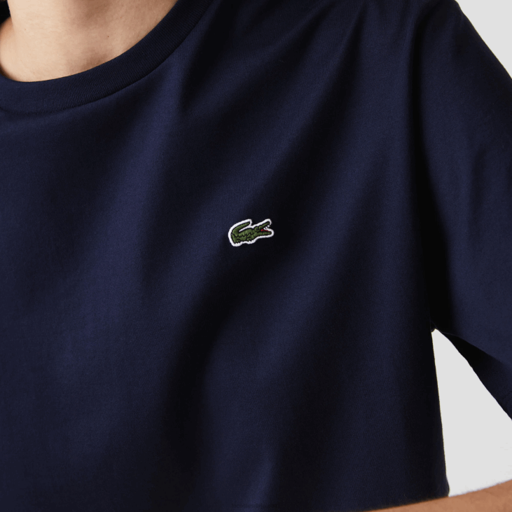 Жене премиум памучна мајица са округлим изрезом 86882589 тамноплава 166 Lacoste