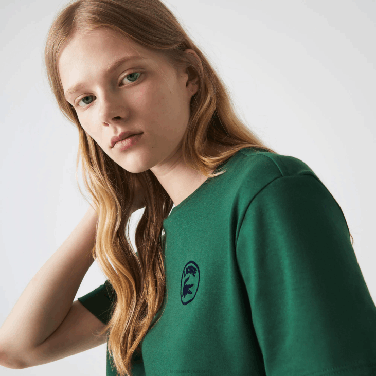 Жене слободна мајица од органског памука 86882608 зелена 132 Lacoste