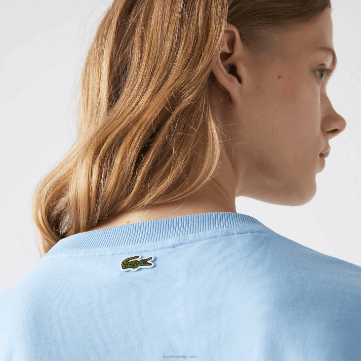 Жене кратка флекаста мајица од органског памука 86882611 блуе хбп Lacoste