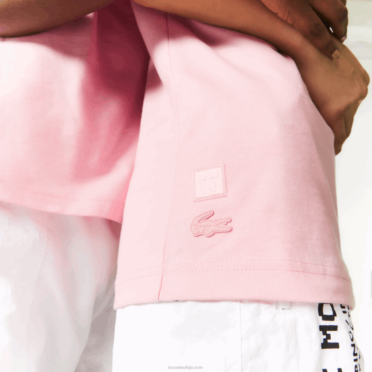 Жене лацосте к минецрафт мајица од органског памука 8688879 пинк 7си